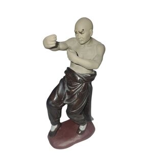 Martial Arts Figurine, Shiwan Mudman Chinese Kung Fu Munk Bisque Figurine
